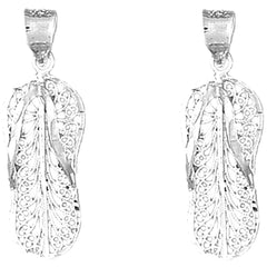 Sterling Silver 33mm Flip Flop Earrings