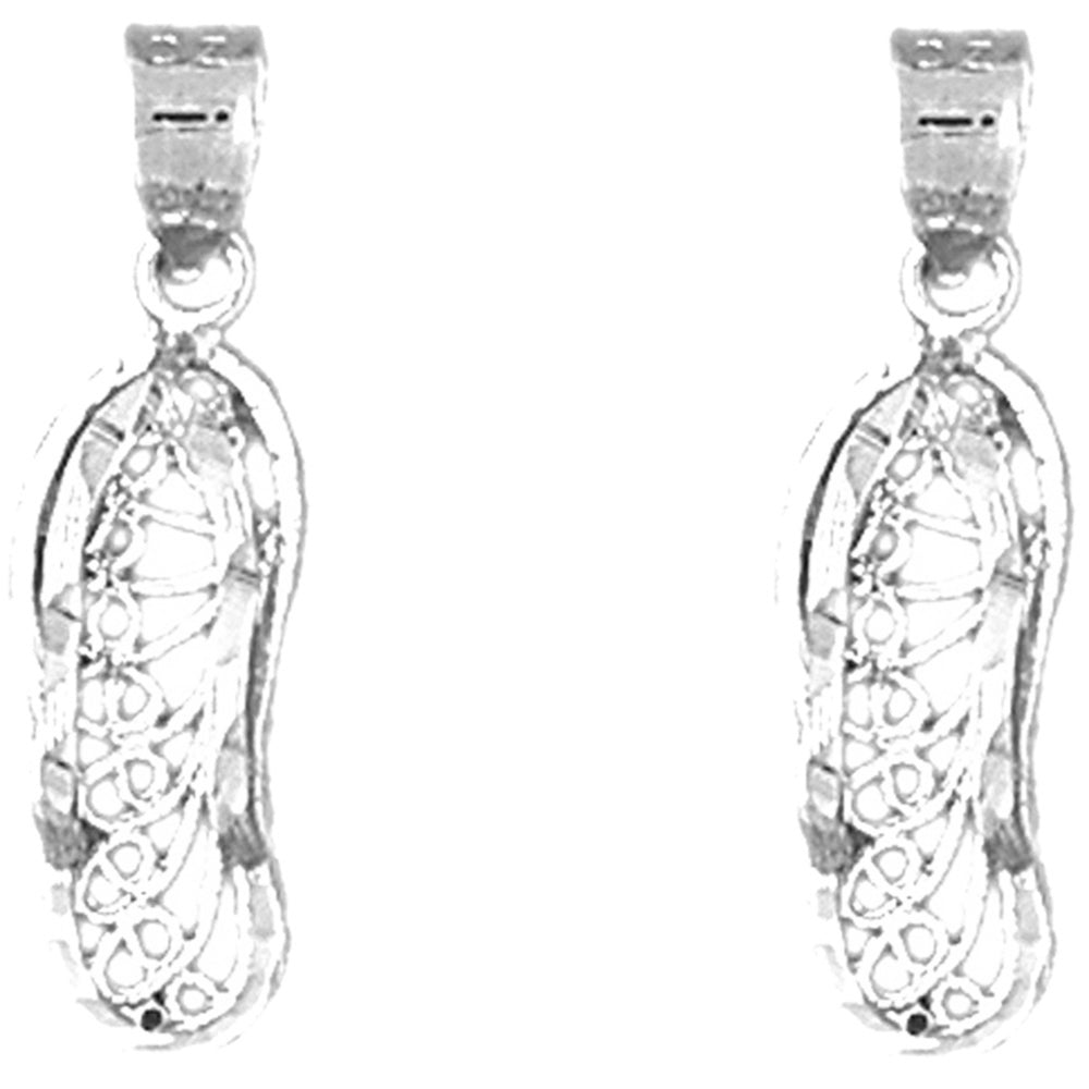 14K or 18K Gold 24mm Flip Flop Earrings