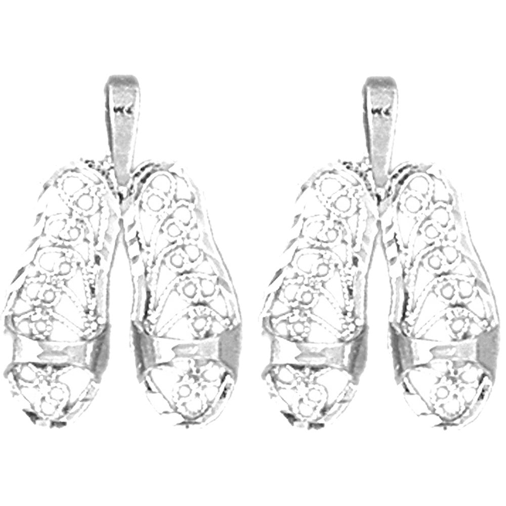Sterling Silver 20mm Flip Flop Earrings