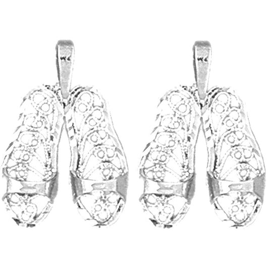 Sterling Silver 20mm Flip Flop Earrings