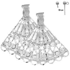 14K or 18K Gold Hand Fan Earrings