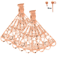 14K or 18K Gold Hand Fan Earrings