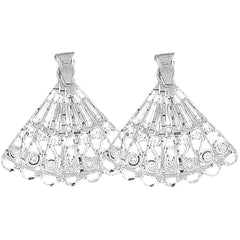 Sterling Silver 29mm Hand Fan Earrings