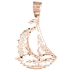 14K or 18K Gold Sail Boat Pendant