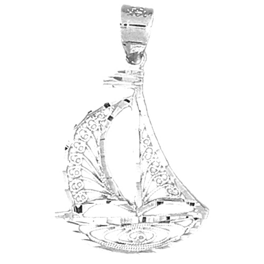 14K or 18K Gold Sail Boat Pendant
