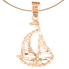 14K oder 18K Gold Segelboot Anhänger