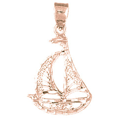 14K or 18K Gold Sail Boat Pendant