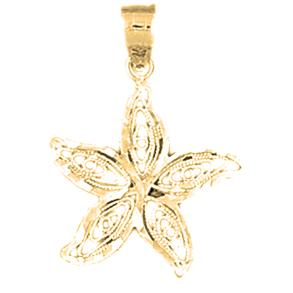 14K or 18K Gold Starfish Pendant