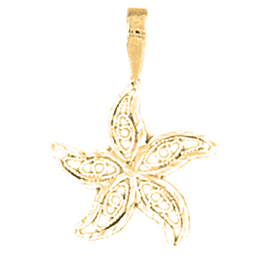 14K or 18K Gold Starfish Pendant
