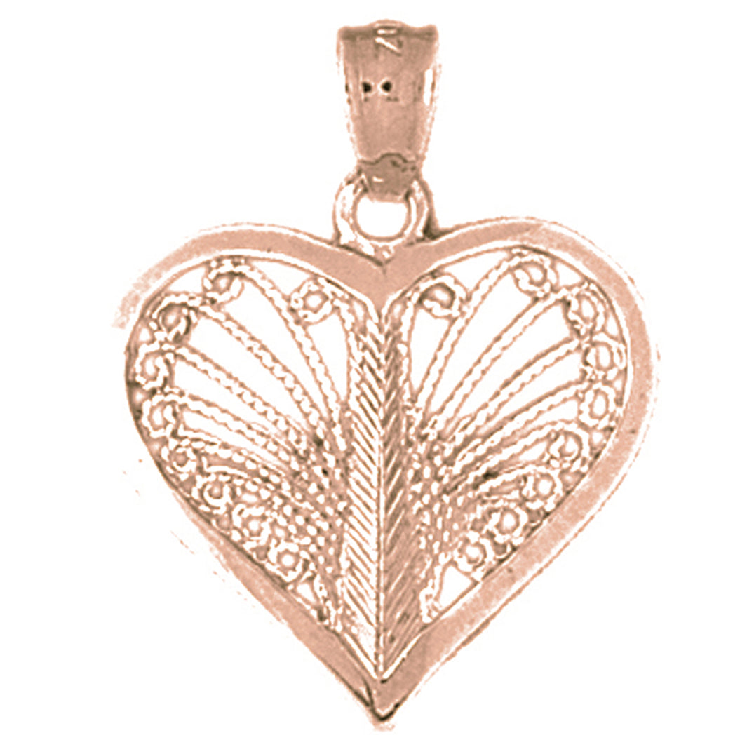 10K, 14K or 18K Gold Heart Pendant
