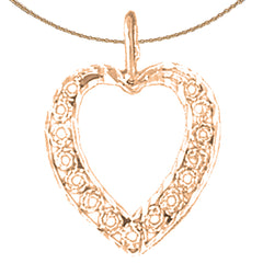 14K oder 18K Gold Herz Anhänger