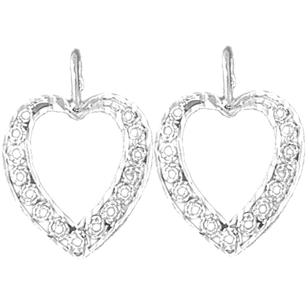 14K or 18K Gold 22mm Heart Earrings