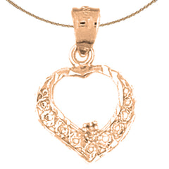 14K oder 18K Gold Herz Anhänger