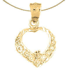 14K oder 18K Gold Herz Anhänger