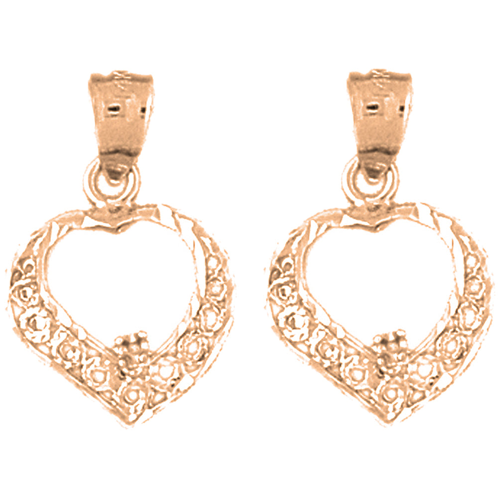14K or 18K Gold 20mm Heart Earrings