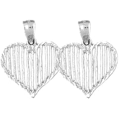 14K or 18K Gold 22mm Heart Earrings
