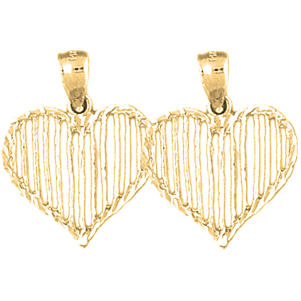 14K or 18K Gold 22mm Heart Earrings