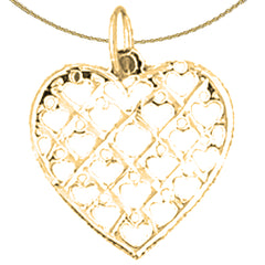 14K oder 18K Gold Herz Anhänger