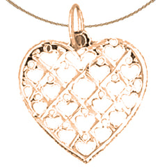 14K oder 18K Gold Herz Anhänger