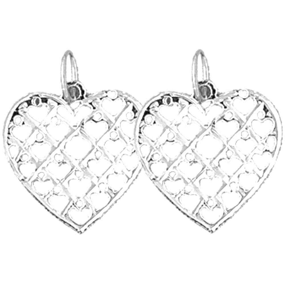 14K or 18K Gold 18mm Heart Earrings