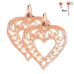 14K or 18K Gold Heart Earrings