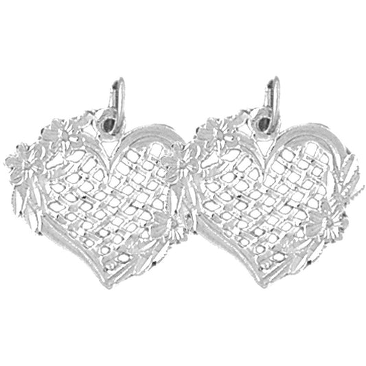Sterling Silver 17mm Heart Earrings