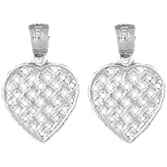 14K or 18K Gold 17mm Heart Earrings