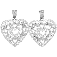 14K or 18K Gold 22mm Heart Earrings