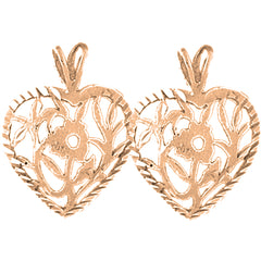 14K or 18K Gold 22mm Heart Earrings
