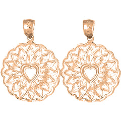 14K or 18K Gold 26mm Heart Earrings