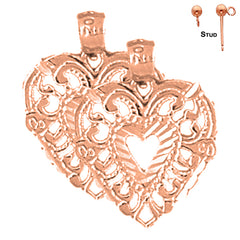 14K or 18K Gold Heart Earrings