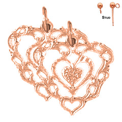 14K or 18K Gold Heart Earrings