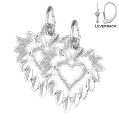 14K oder 18K Gold 16mm Herz Ohrringe