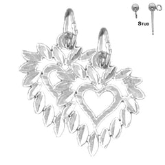 14K oder 18K Gold 16mm Herz Ohrringe