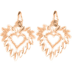 14K or 18K Gold 16mm Heart Earrings