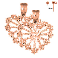 14K or 18K Gold Heart Earrings