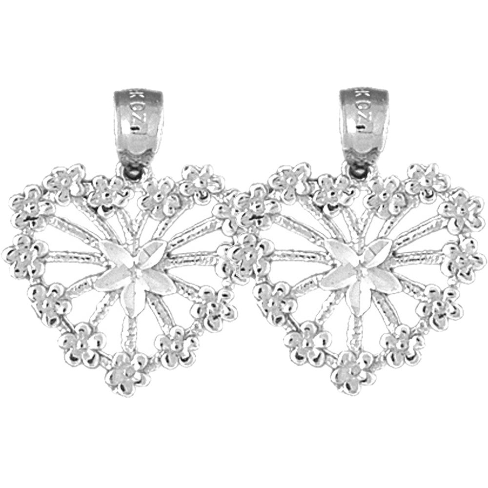 14K or 18K Gold 22mm Heart Earrings