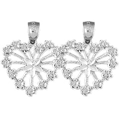 14K or 18K Gold 22mm Heart Earrings