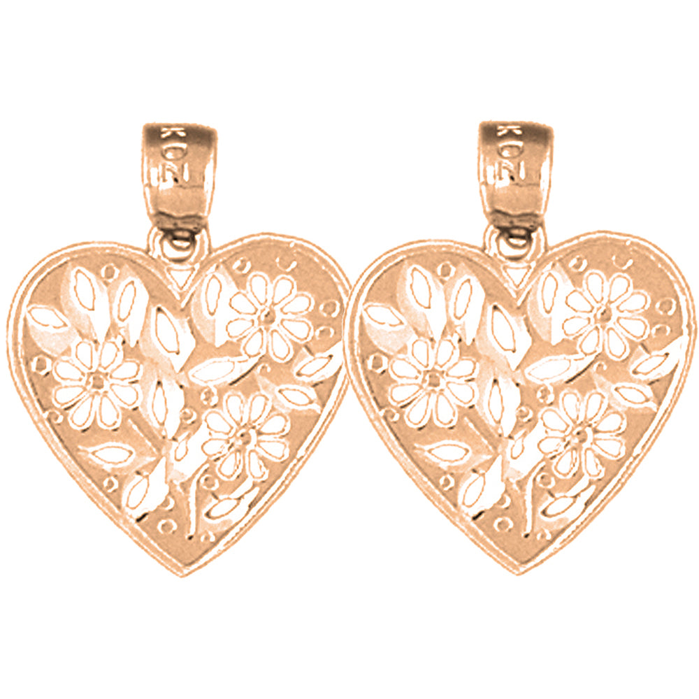 14K or 18K Gold 20mm Heart Earrings