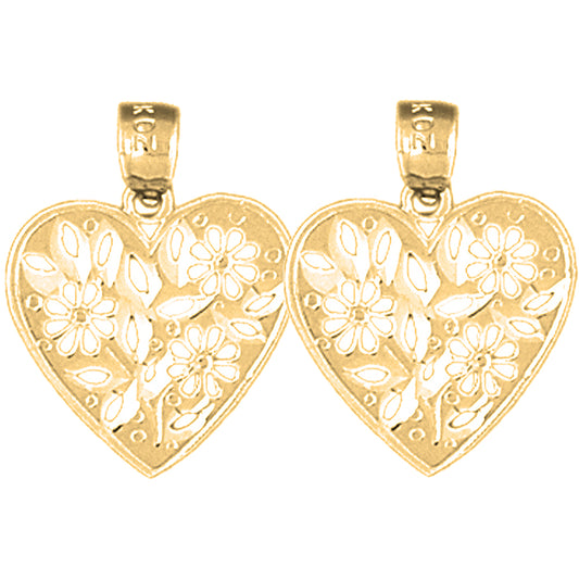 14K or 18K Gold 20mm Heart Earrings