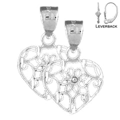 Pendientes de corazón de oro de 14 quilates o 18 quilates de 20 mm