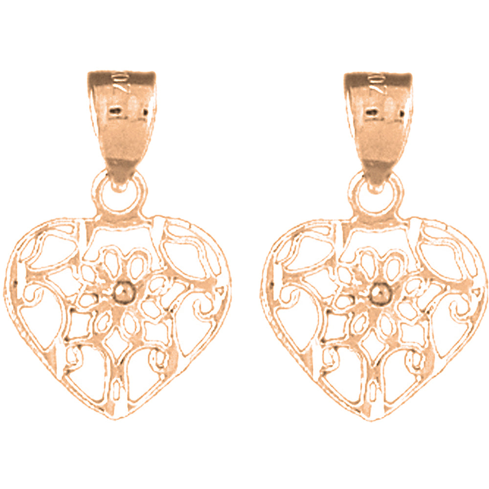 14K or 18K Gold 20mm Heart Earrings