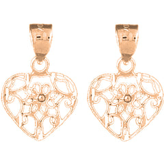 14K or 18K Gold 20mm Heart Earrings