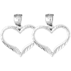14K or 18K Gold 20mm Heart Earrings