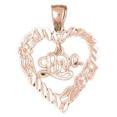14K or 18K Gold Love Heart Pendant