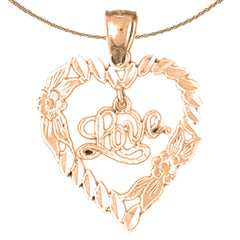 14K or 18K Gold Love Heart Pendant