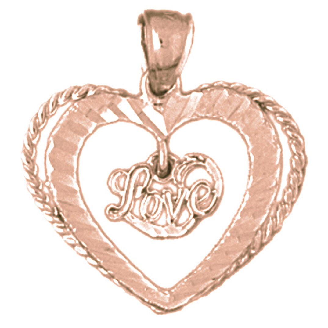 14K or 18K Gold Love Heart Pendant