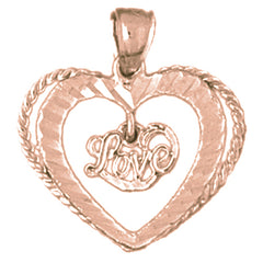 14K or 18K Gold Love Heart Pendant
