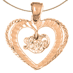 14K or 18K Gold Love Heart Pendant