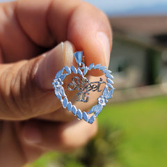 14K or 18K Gold Sweet 16 Heart Pendant
